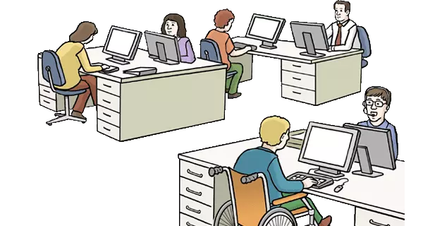 Grafik Großraumbüro