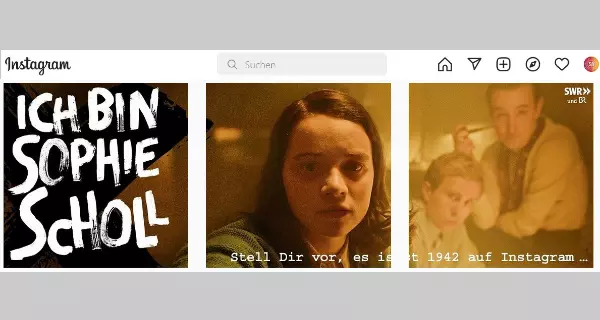 Programm und Anmeldung (Screenshot des Instagram-Kanals "Ich bin Sophie Scholl" von SWR und BR)
